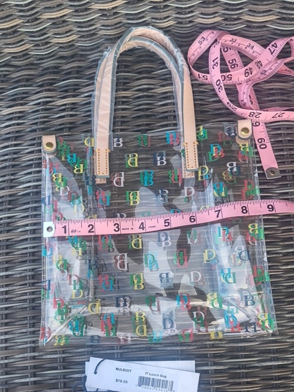 ♥️ 💙 💛💜 Dooney & Bourke Clear Lunch Bag - Picture 3 of 5